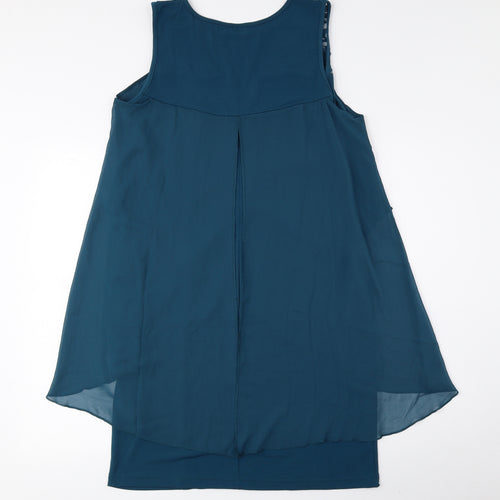 Body Flirt Womens Blue Polyester Sheath Size M Round Neck Pullover - Lace Detail