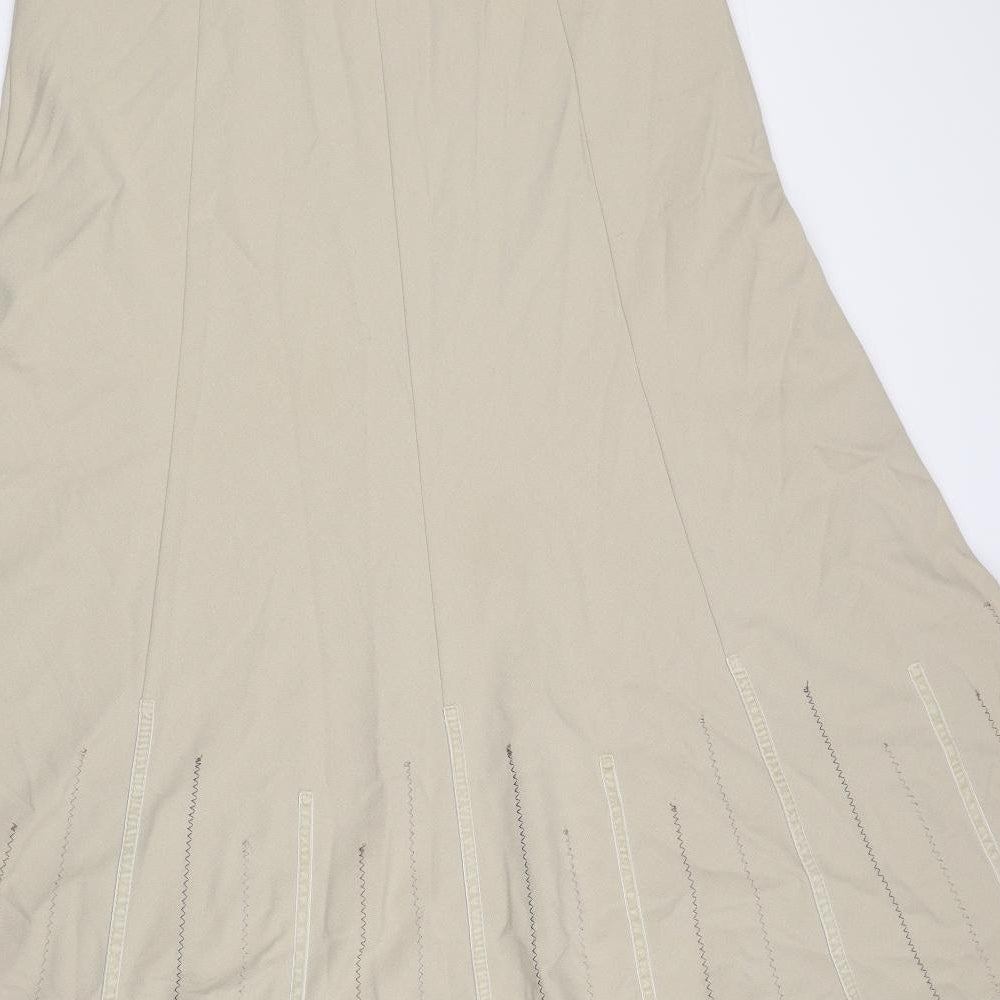 Marks and Spencer Womens Beige Polyester Flare Skirt Size 12