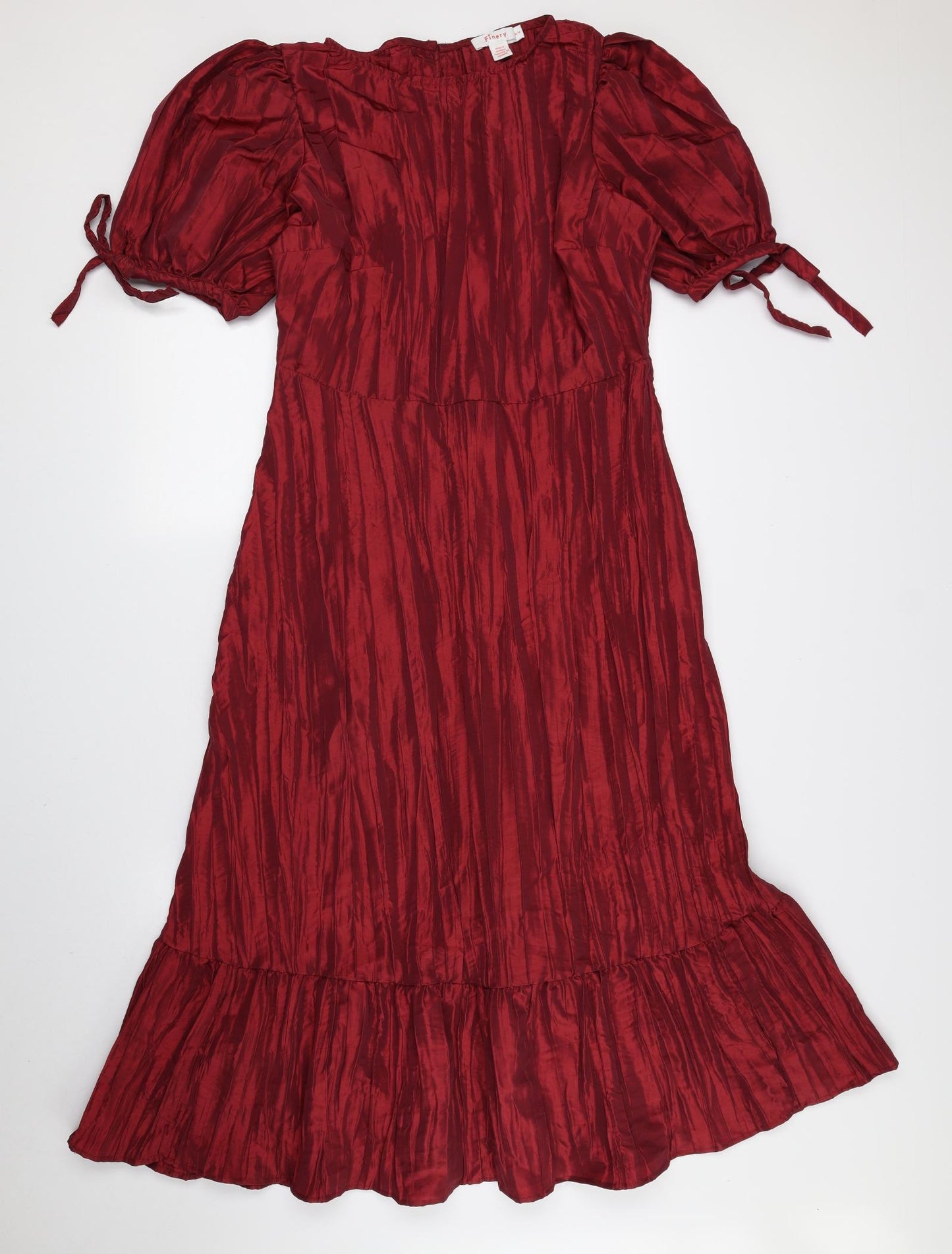 Finery Womens Red Polyester A-Line Size 14 Round Neck Zip