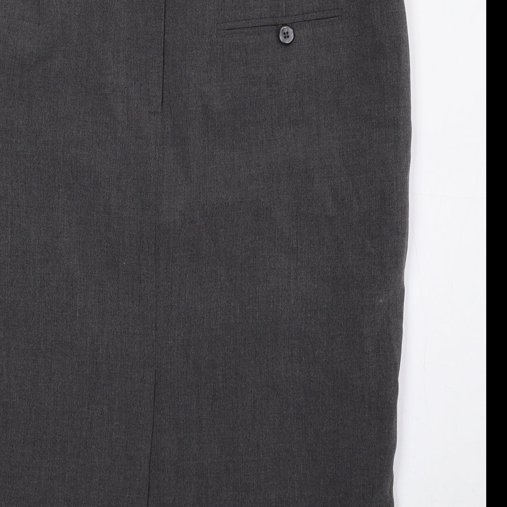 New Look Womens Grey Polyester Straight & Pencil Skirt Size 12 Zip