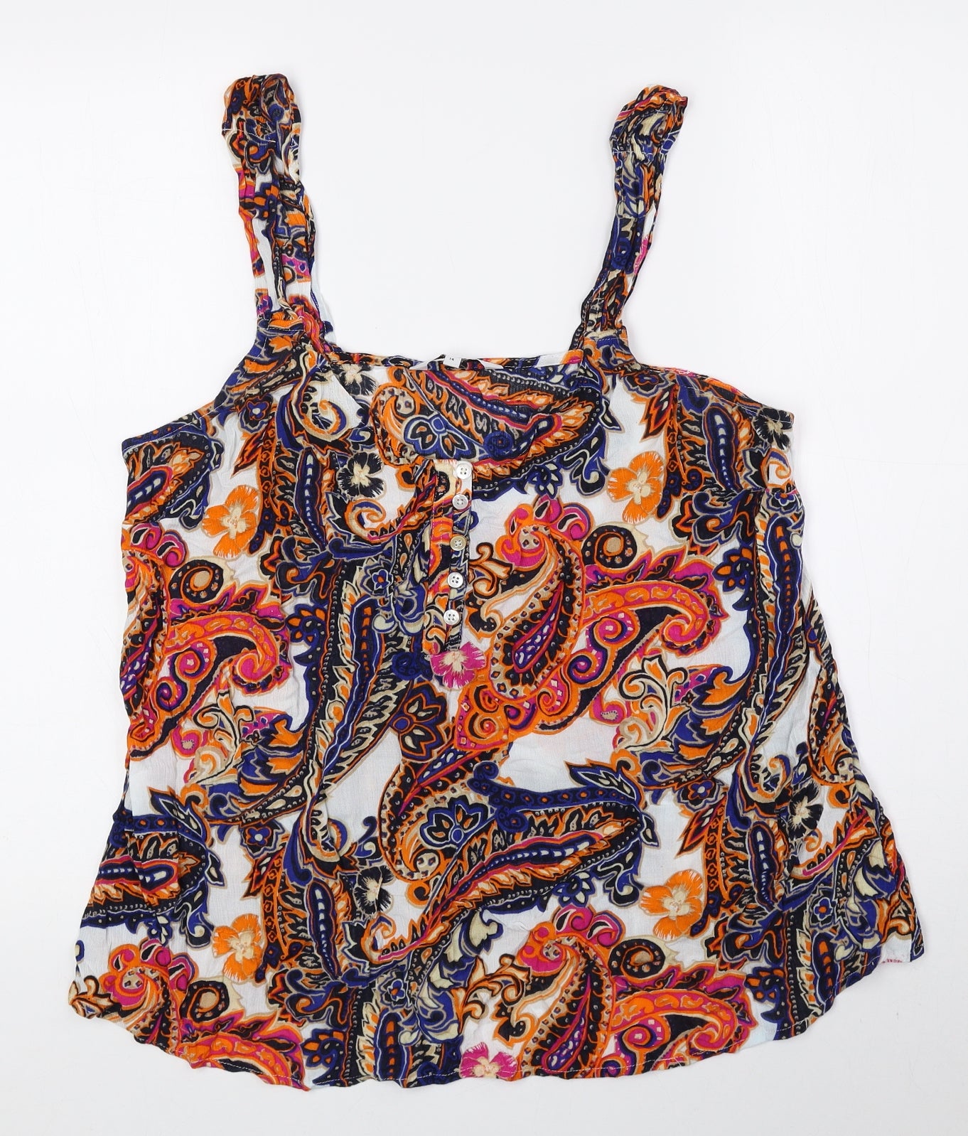 NEXT Womens Multicoloured Paisley Viscose Camisole Tank Size 14 Round Neck
