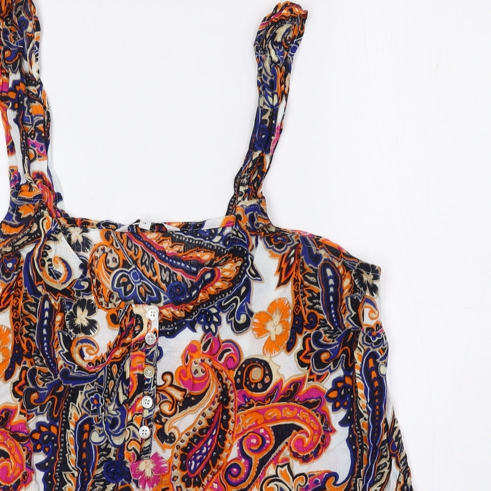 NEXT Womens Multicoloured Paisley Viscose Camisole Tank Size 14 Round Neck
