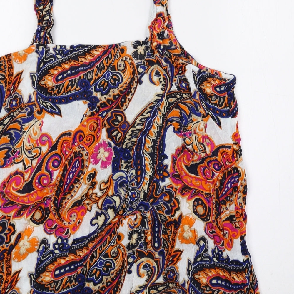 NEXT Womens Multicoloured Paisley Viscose Camisole Tank Size 14 Round Neck