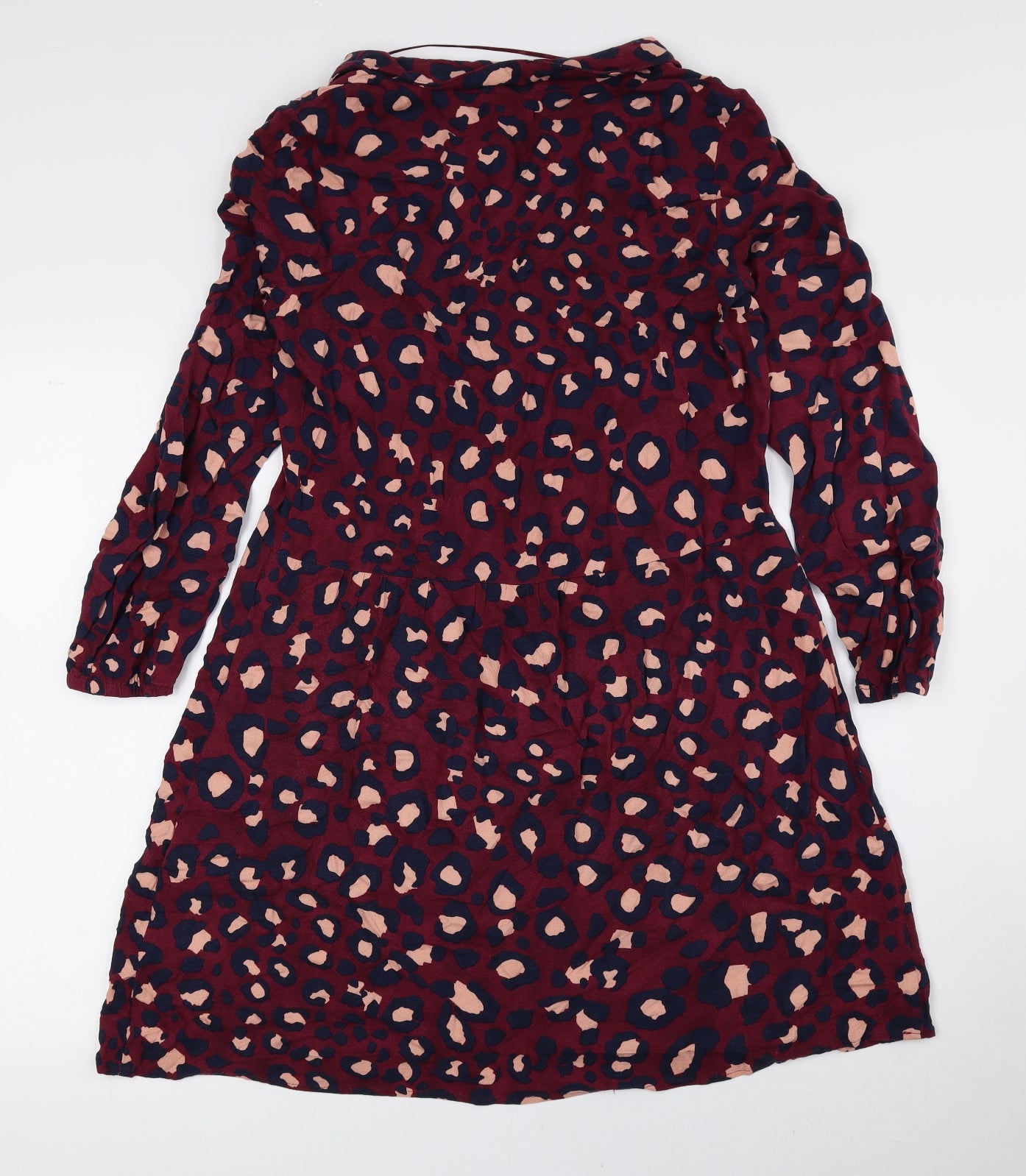 EDC Womens Multicoloured Animal Print Viscose Shirt Dress Size 8 Collared Button