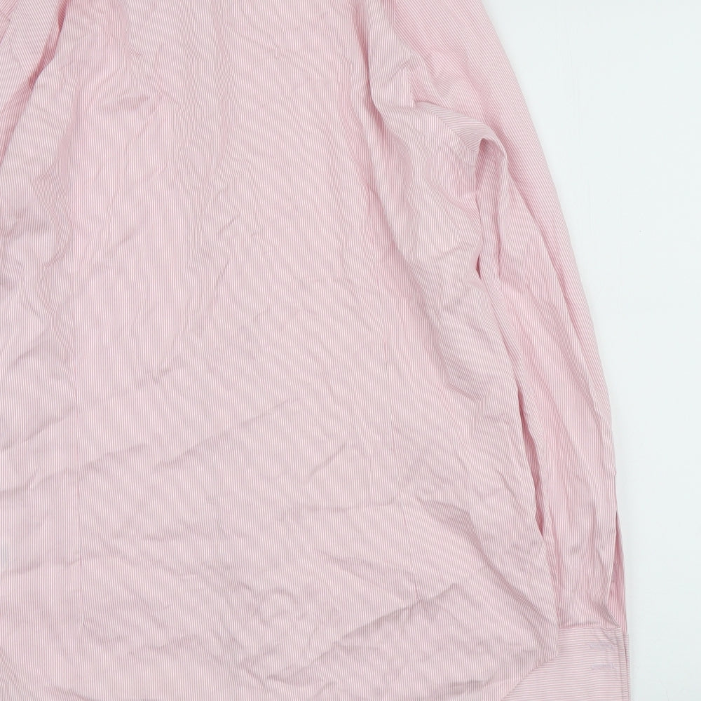 Jeff Banks Mens Pink Striped Cotton Dress Shirt Size 16.5 Collared Button - 16.5 inch collar