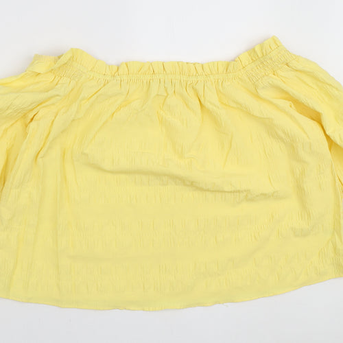George Womens Yellow Polyester Basic Blouse Size 18 Off the Shoulder