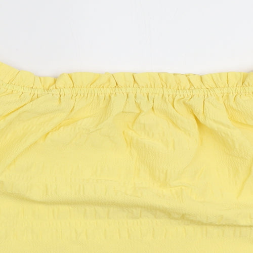 George Womens Yellow Polyester Basic Blouse Size 18 Off the Shoulder