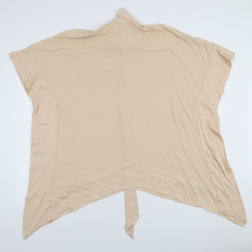 H&M Womens Beige Viscose Tunic Blouse Size XS High Neck