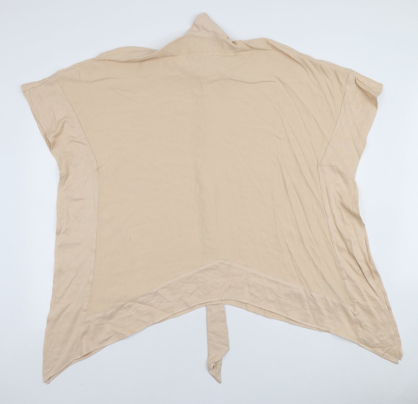 H&M Womens Beige Viscose Tunic Blouse Size XS High Neck
