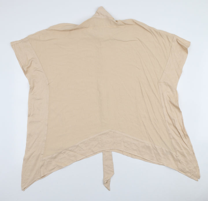 H&M Womens Beige Viscose Tunic Blouse Size XS High Neck
