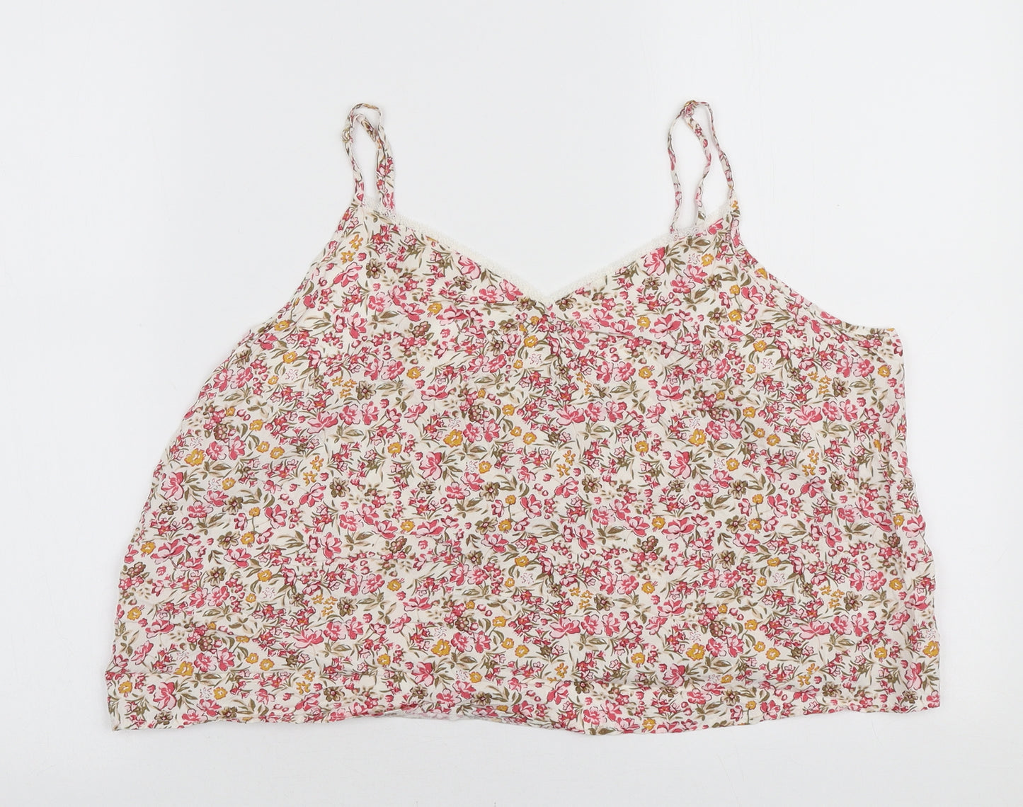 Primark Womens Multicoloured Floral Viscose Camisole Tank Size XL V-Neck