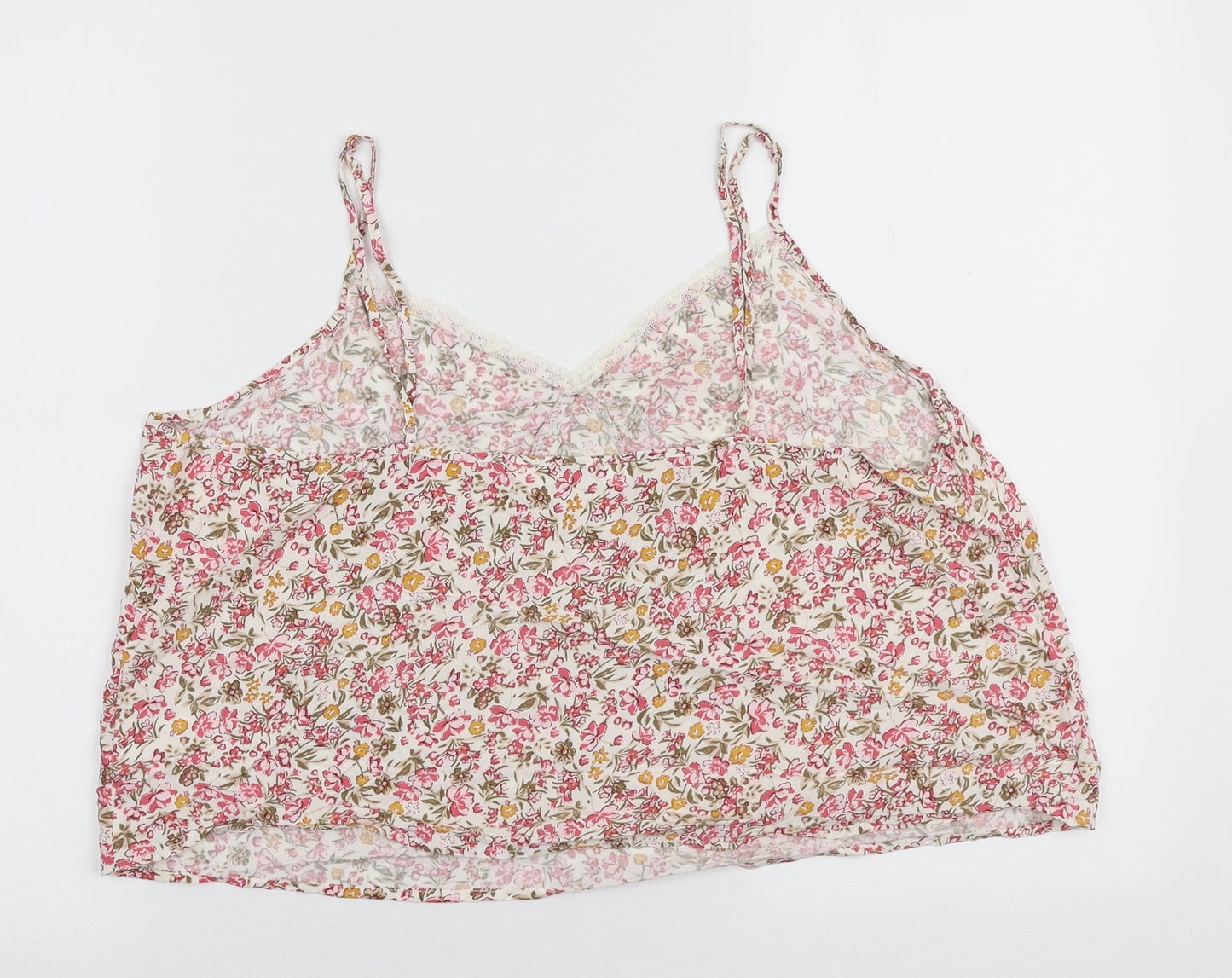 Primark Womens Multicoloured Floral Viscose Camisole Tank Size XL V-Neck