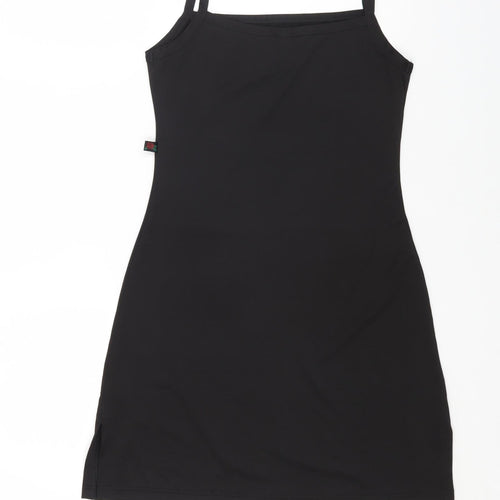 Aztec rose Womens Black Elastane Bodycon Size 36 Square Neck - Logo