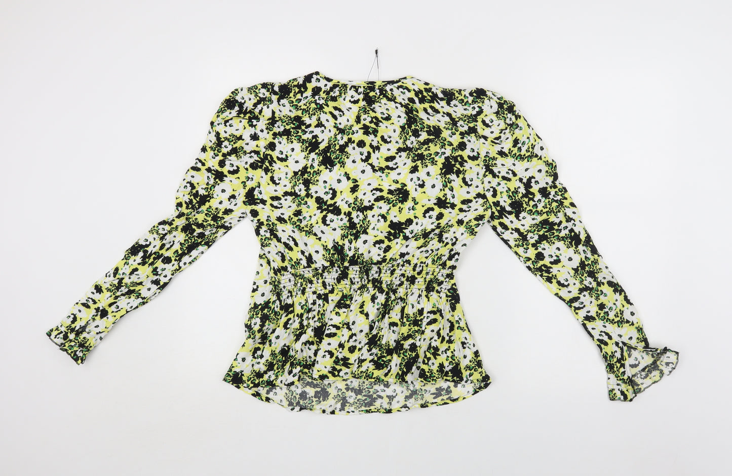 Marks and Spencer Womens Multicoloured Floral Viscose Basic Button-Up Size 6 Round Neck