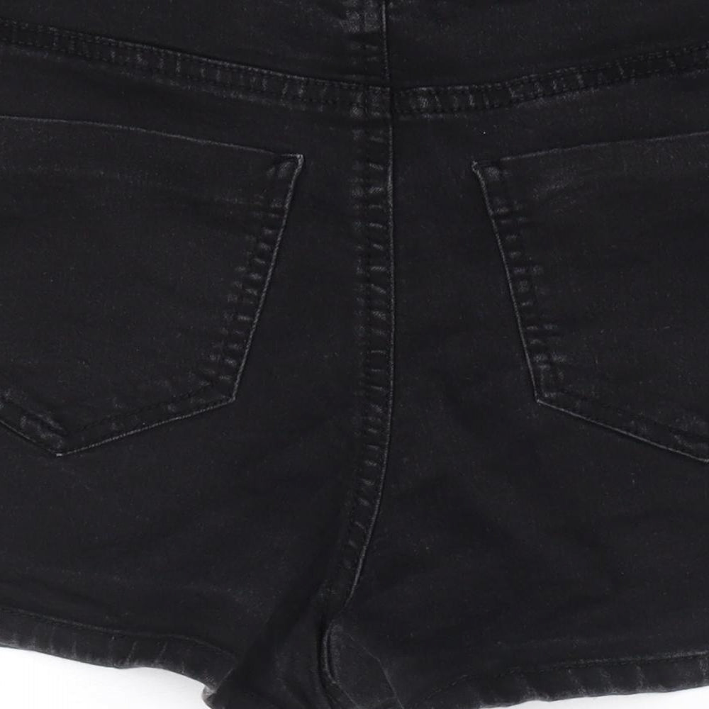 Primark Womens Black Cotton Hot Pants Shorts Size 8 L3 in Regular Zip
