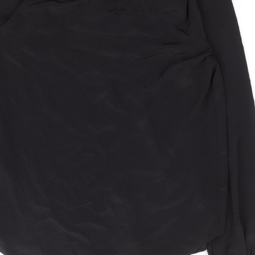 Wallis Womens Black Polyester Basic Blouse Size 8 V-Neck