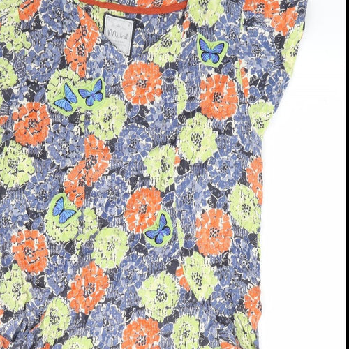 Mistral Womens Multicoloured Floral Viscose Shift Size 14 V-Neck Pullover - Butterfly