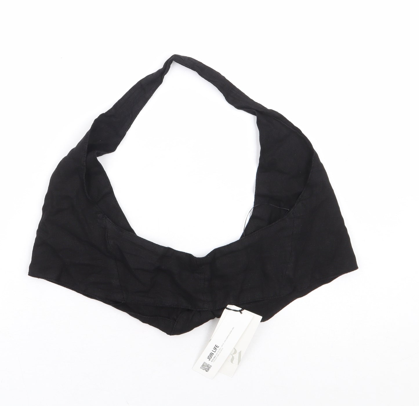 Zara Womens Black Linen Cropped Tank Size S Halter - Bralette