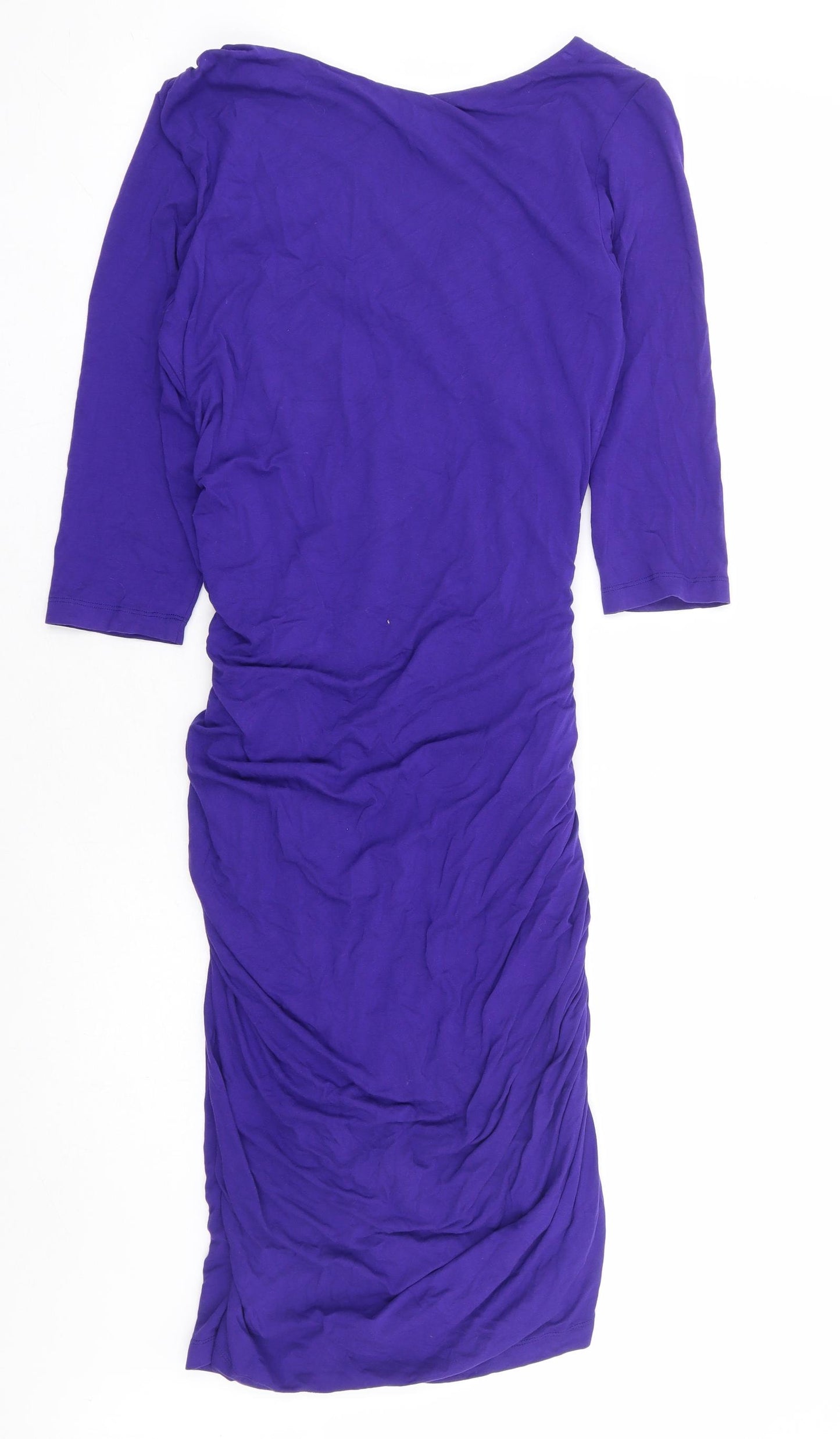Baukjen Womens Purple Viscose Bodycon Size 10 V-Neck Pullover