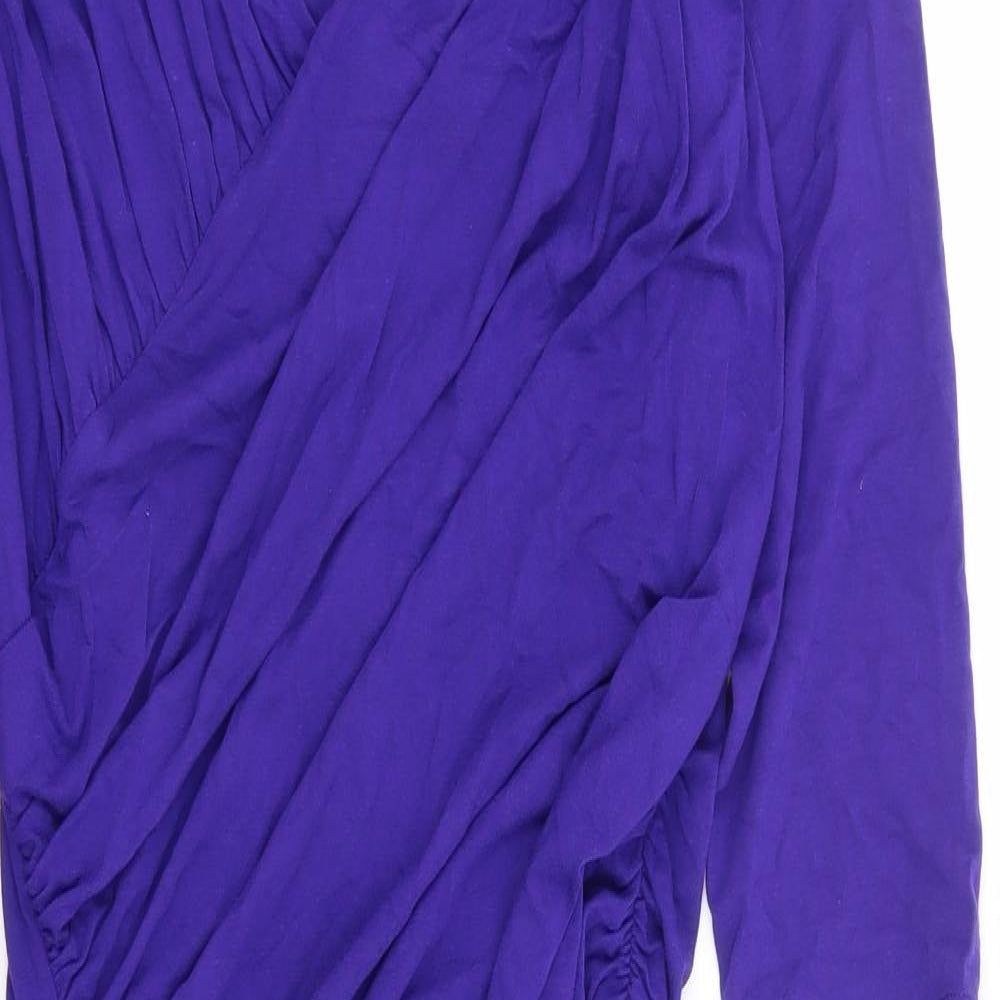 Baukjen Womens Purple Viscose Bodycon Size 10 V-Neck Pullover