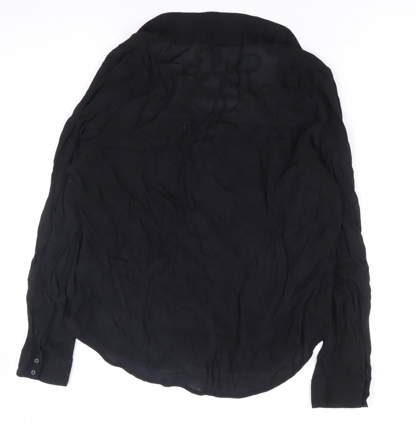 Divided by H&M Womens Black Viscose Basic Blouse Size 16 Collared