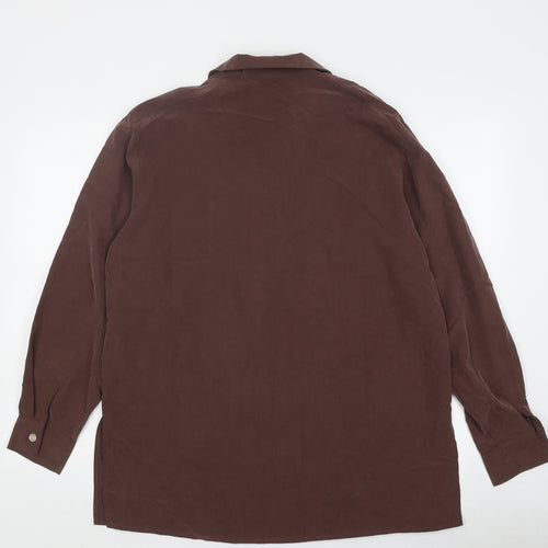 mackays Womens Brown Polyester Basic Button-Up Size 14 Collared