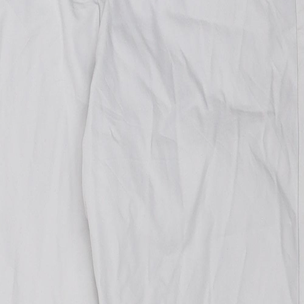 Marks and Spencer Womens Grey Polyester Chino Trousers Size 8 L35 in Regular Zip