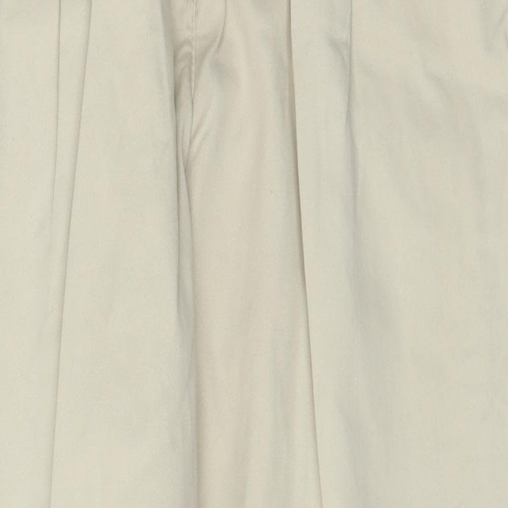 Marks and Spencer Womens Beige Polyester Trousers Size 12 L35 in Regular Zip