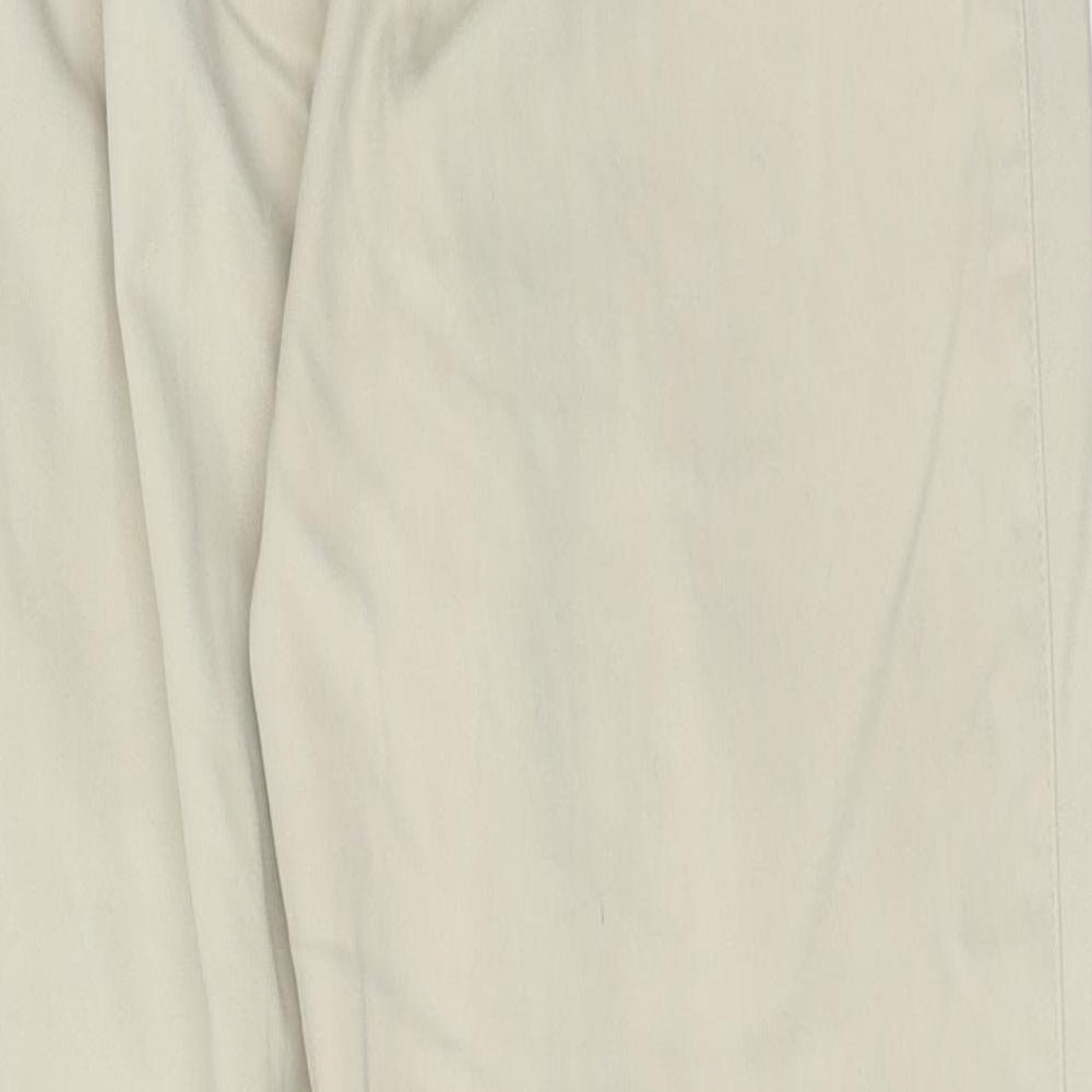 Marks and Spencer Womens Beige Polyester Trousers Size 12 L35 in Regular Zip