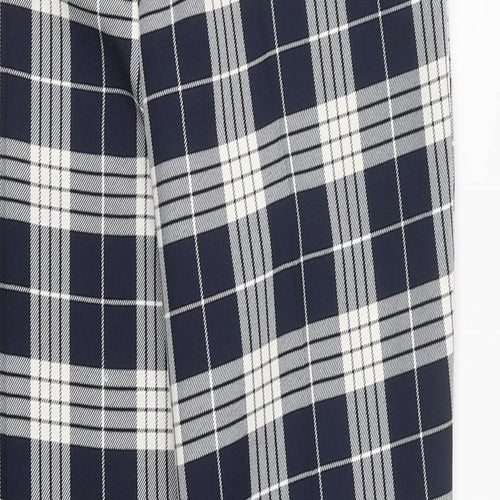 Primark Womens Black Plaid Polyester Trousers Size 6 L35 in Regular Zip