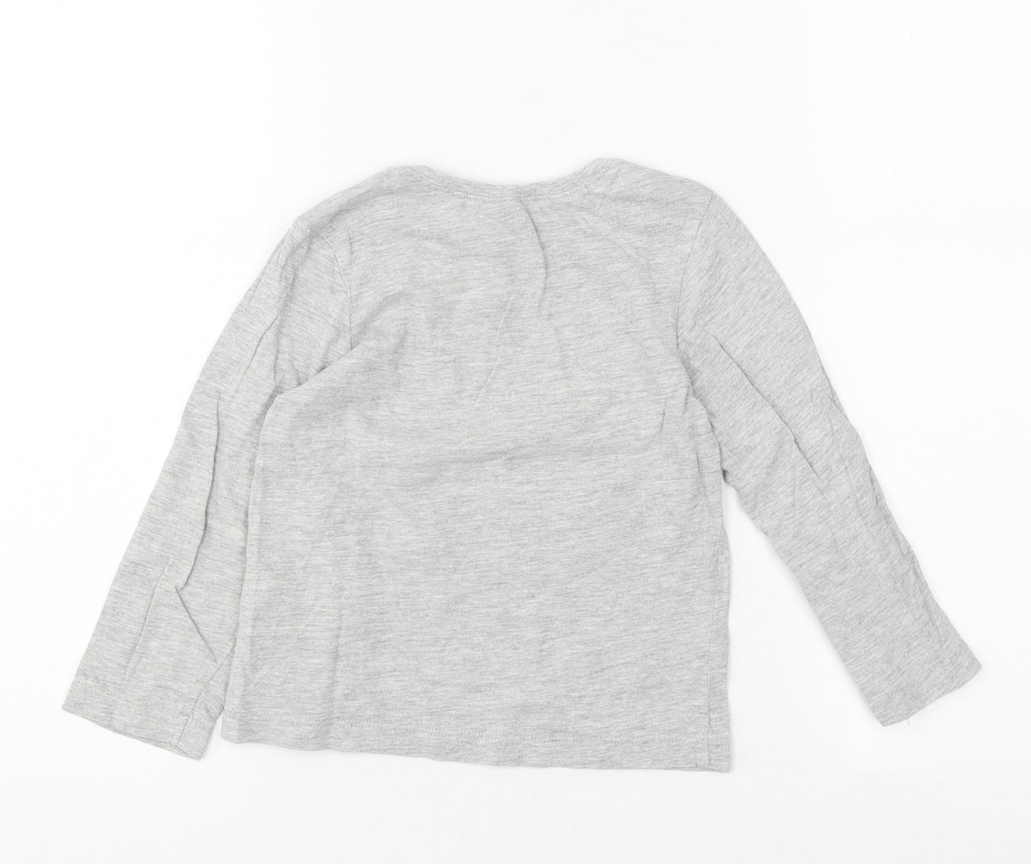 NEXT Girls Grey Polyester Basic Casual Size 2-3 Years Round Neck Pullover