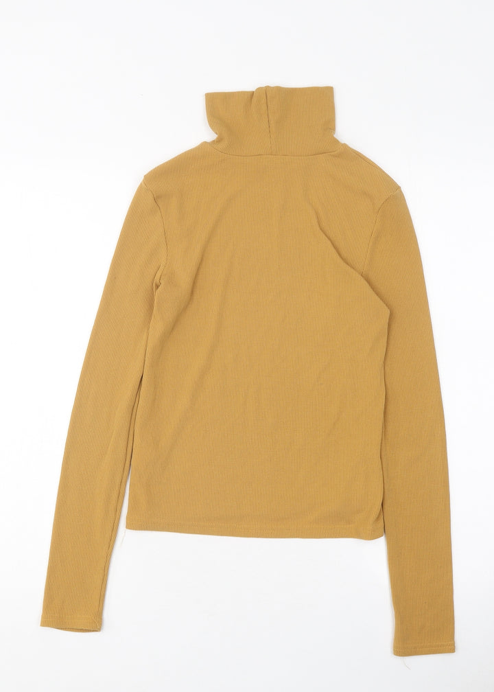Cooperative Womens Yellow Polyester Tunic Polo Size XS Roll Neck