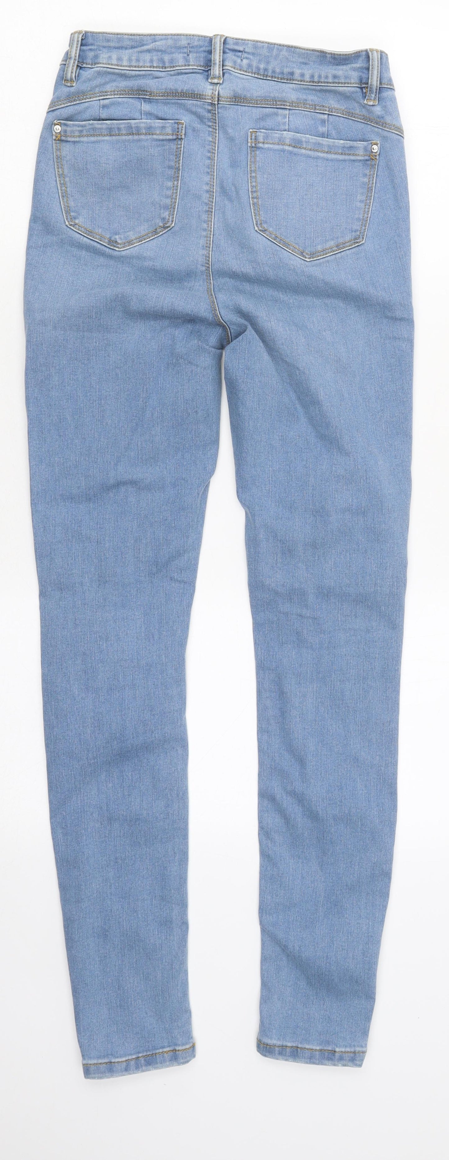 Primark Womens Blue Cotton Skinny Jeans Size 8 L36 in Regular Zip