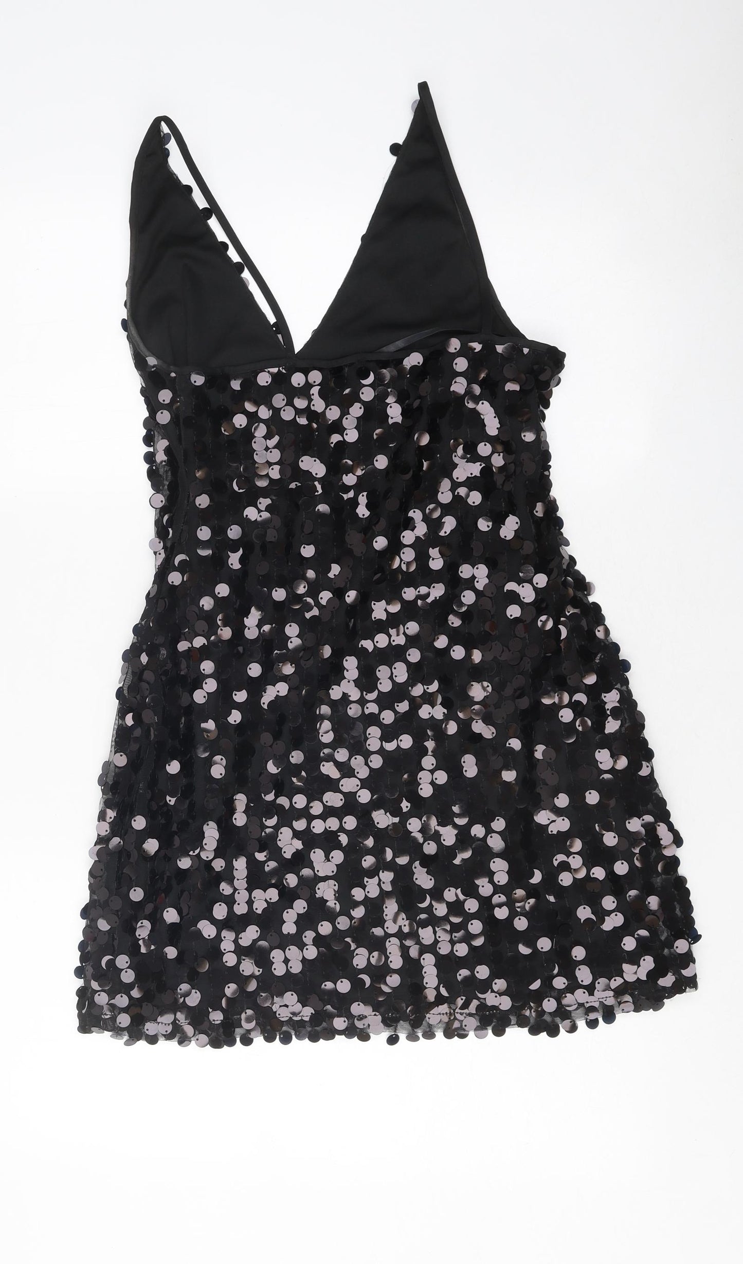 AX Paris Womens Black Polyester Mini Size S V-Neck Pullover