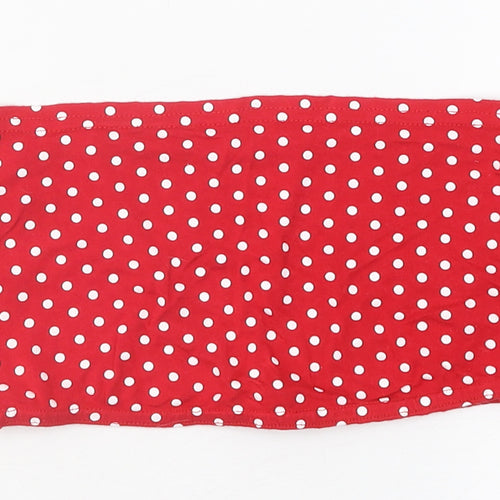 Missguided Womens Red Plaid Polyester Cropped Tank Size 8 Off the Shoulder - Boob Tube