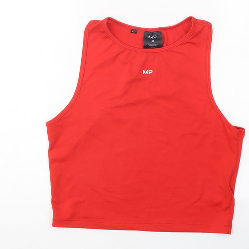 MP Womens Red Polyester Cropped Tank Size S Roll Neck
