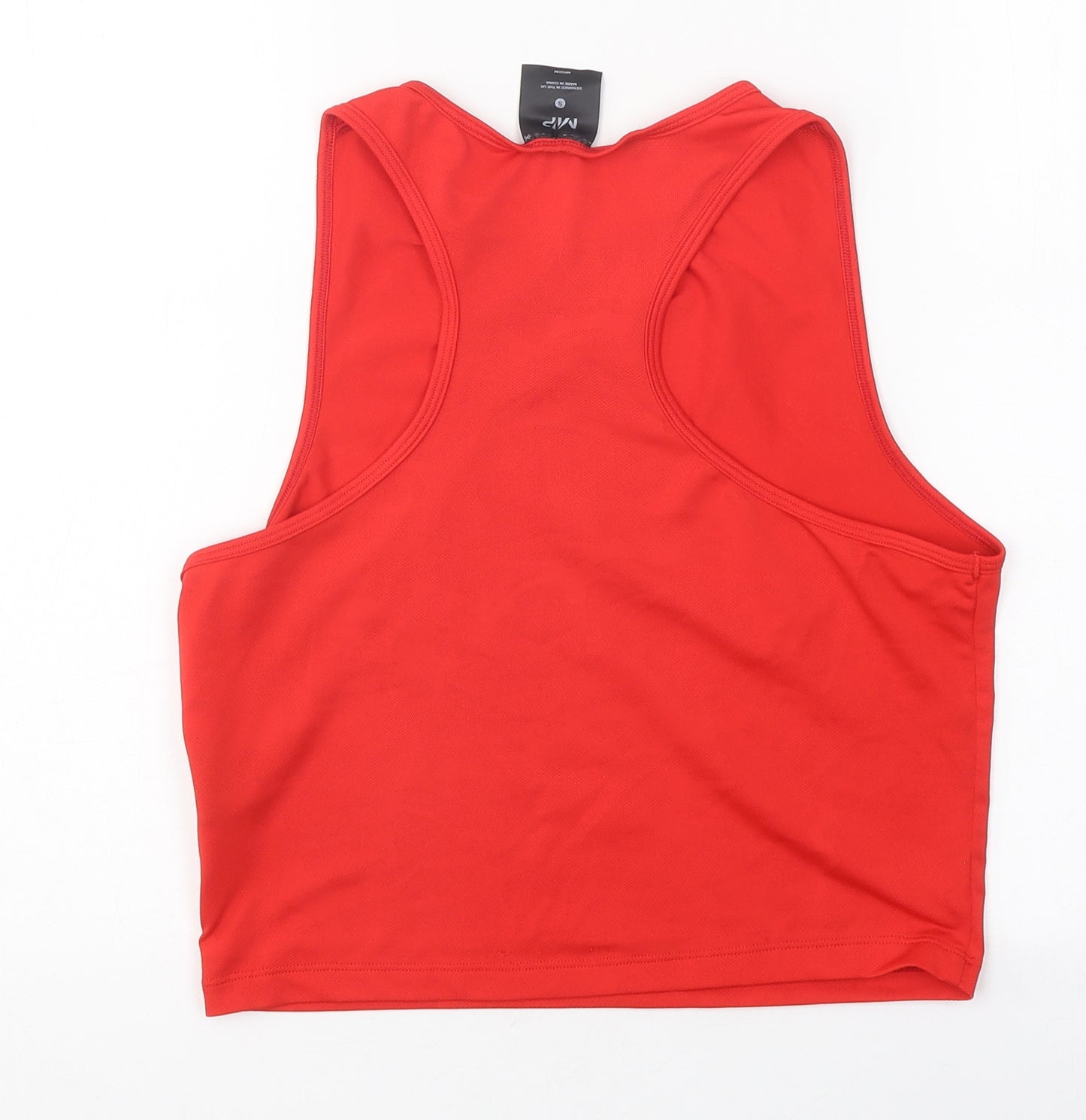 MP Womens Red Polyester Cropped Tank Size S Roll Neck