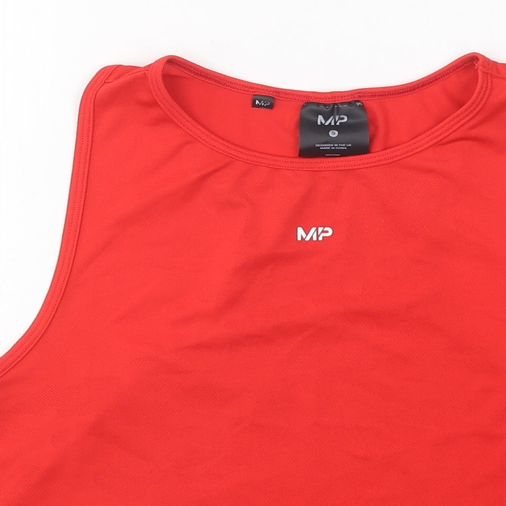 MP Womens Red Polyester Cropped Tank Size S Roll Neck