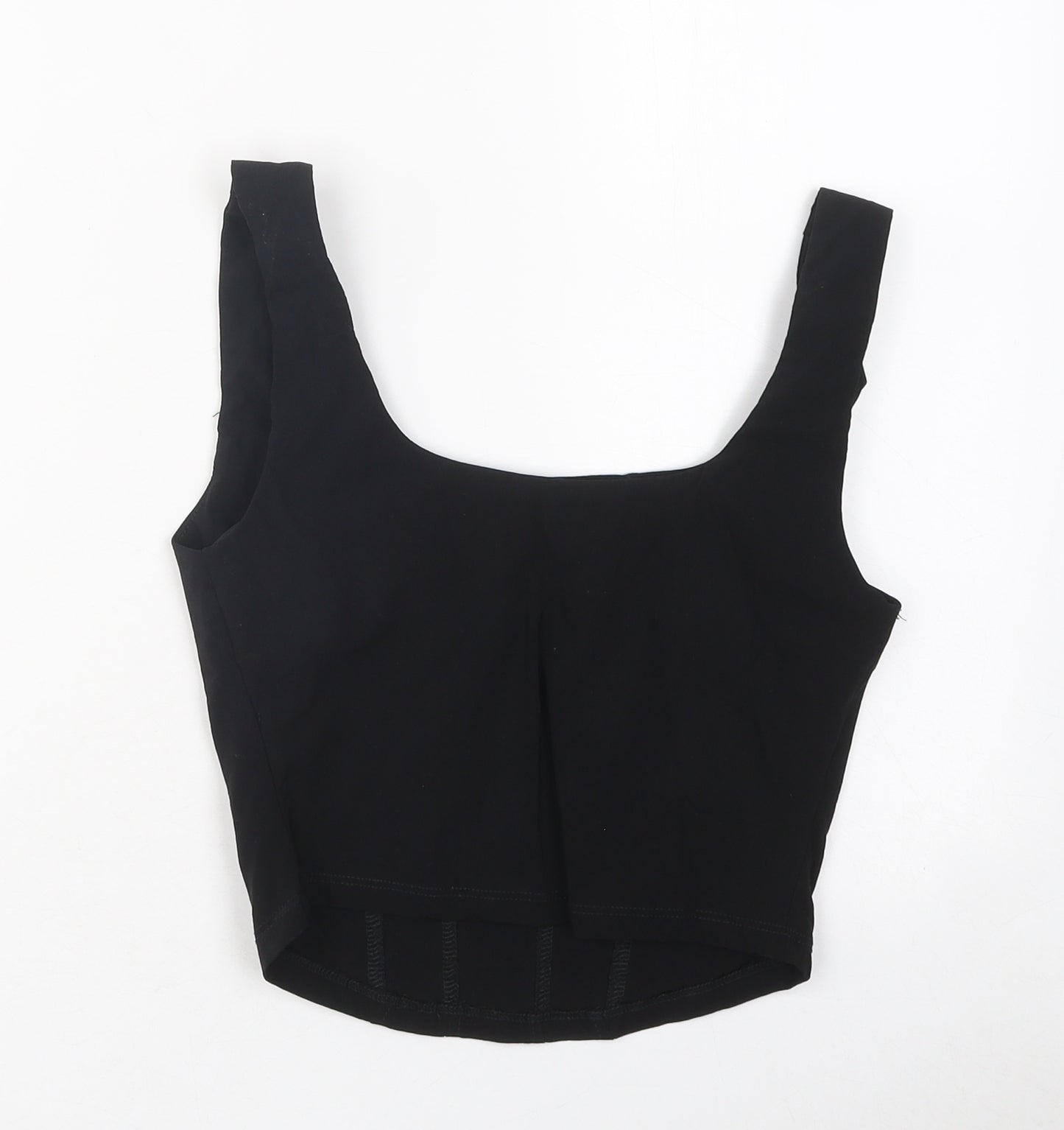 Primark Womens Black Polyester Cropped Tank Size 8 Round Neck