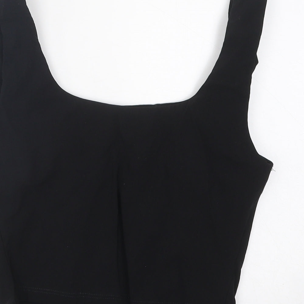 Primark Womens Black Polyester Cropped Tank Size 8 Round Neck