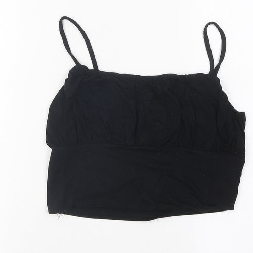 Primark Girls Black Polyester Camisole Casual Size S Sweetheart Pullover - Cropped