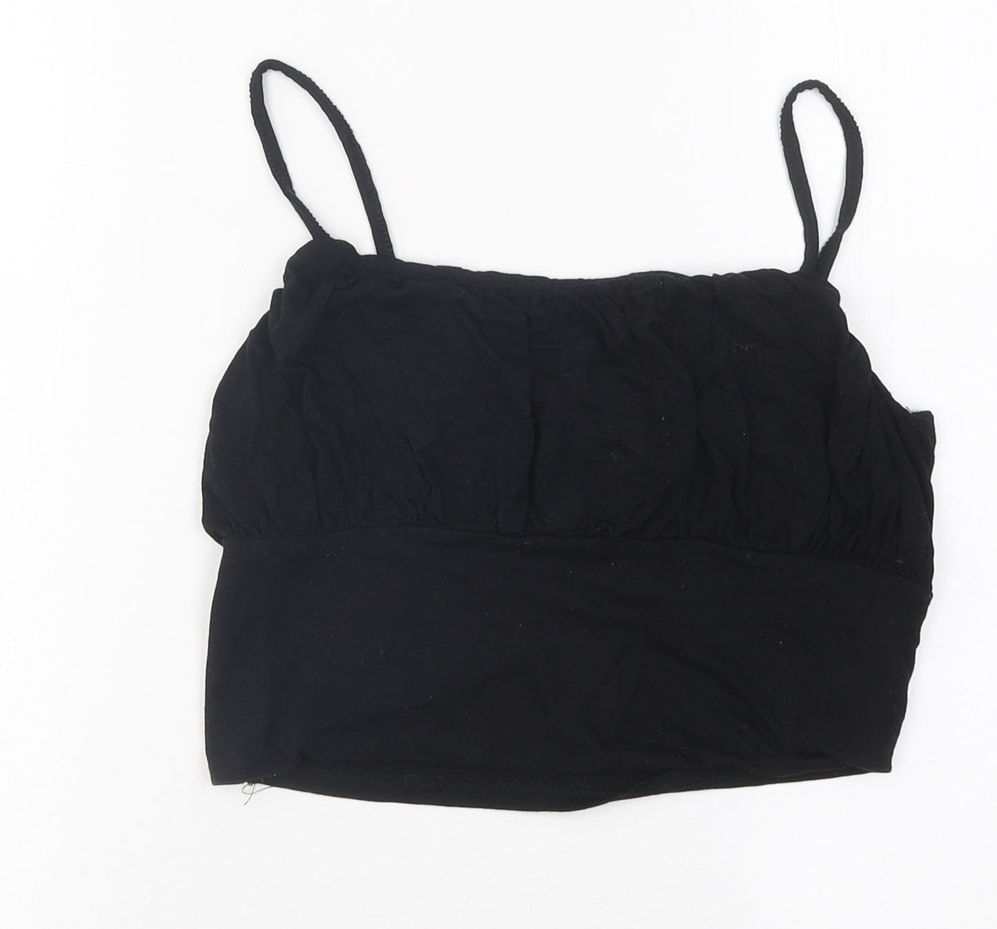 Primark Girls Black Polyester Camisole Casual Size S Sweetheart Pullover - Cropped
