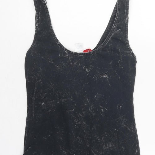 Divided Womens Black Ombré Polyester Bodysuit One-Piece Size S Snap
