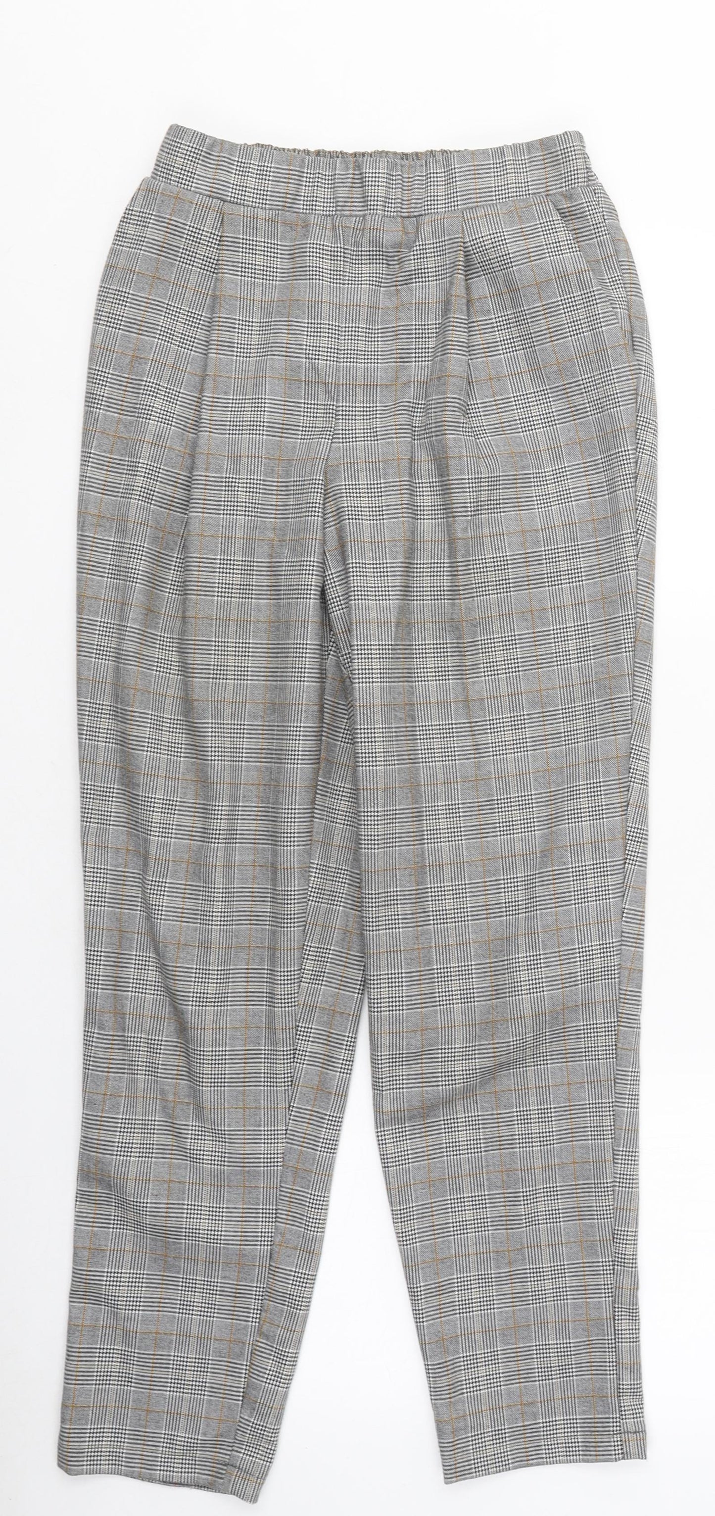 New Look Womens Multicoloured Plaid Polyester Trousers Size 8 L34 in Regular