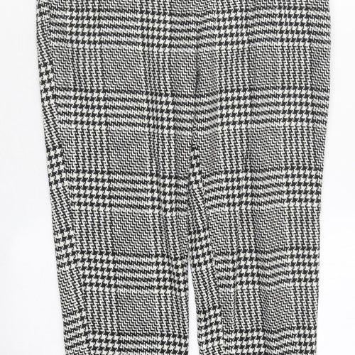 H&M Womens Multicoloured Plaid Polyester Trousers Size 4 L35 in Regular Hook & Loop