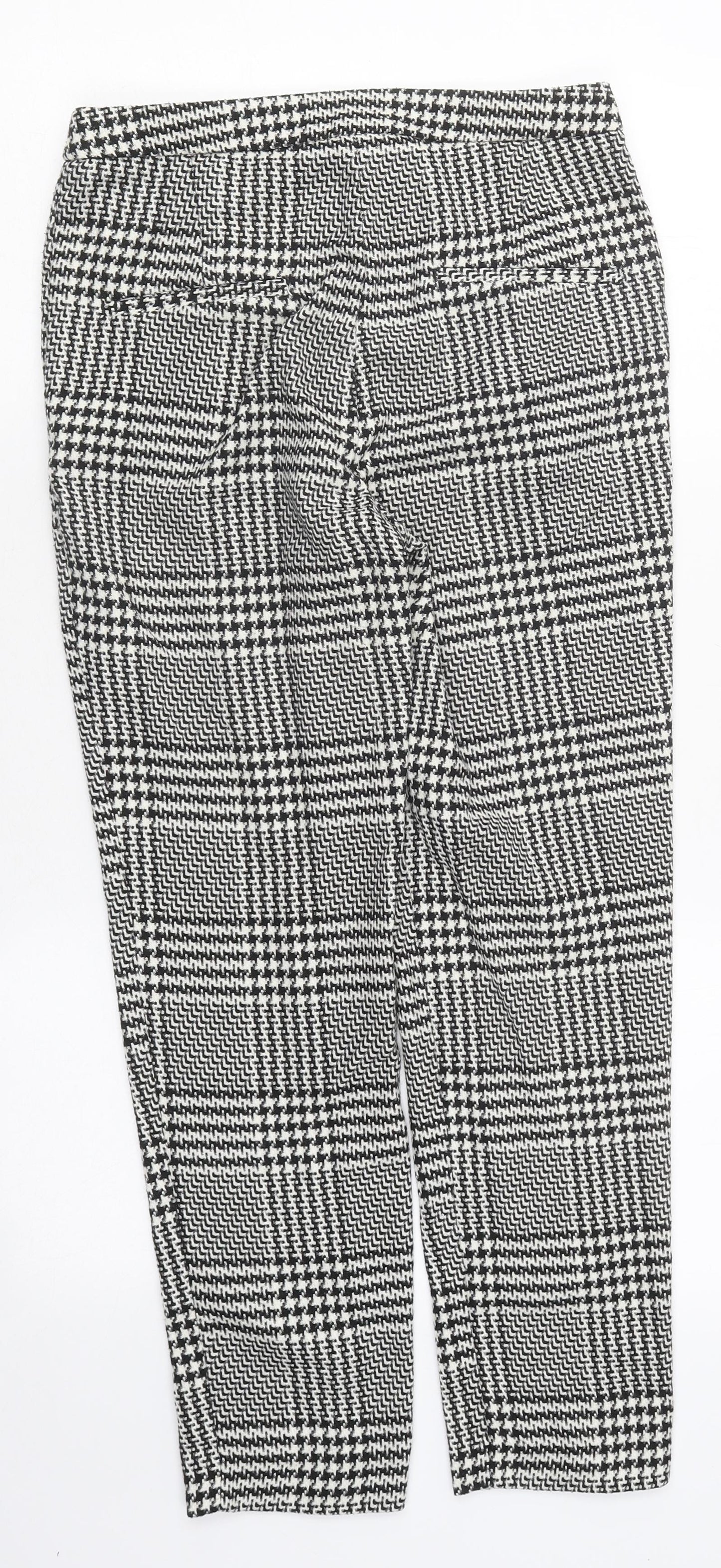 H&M Womens Multicoloured Plaid Polyester Trousers Size 4 L35 in Regular Hook & Loop