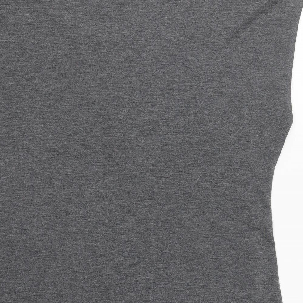 New Look Womens Grey Polyester Basic T-Shirt Size 14 Round Neck - Heart
