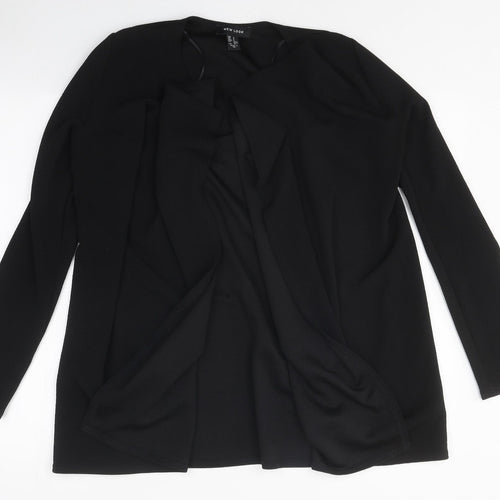 New Look Womens Black Round Neck Polyester Cardigan Jumper Size S