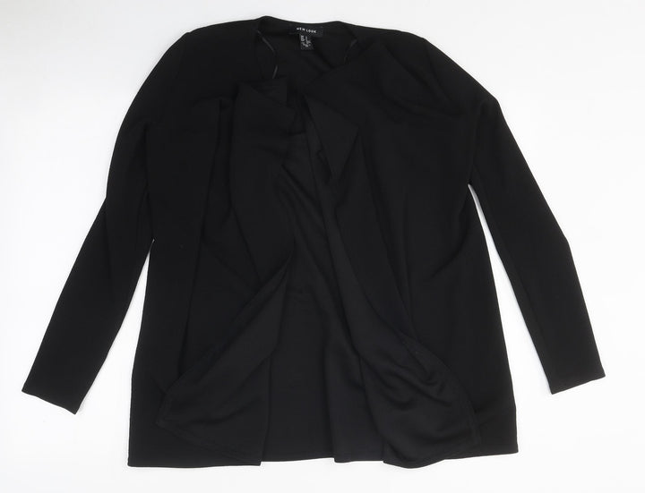 New Look Womens Black Round Neck Polyester Cardigan Jumper Size S