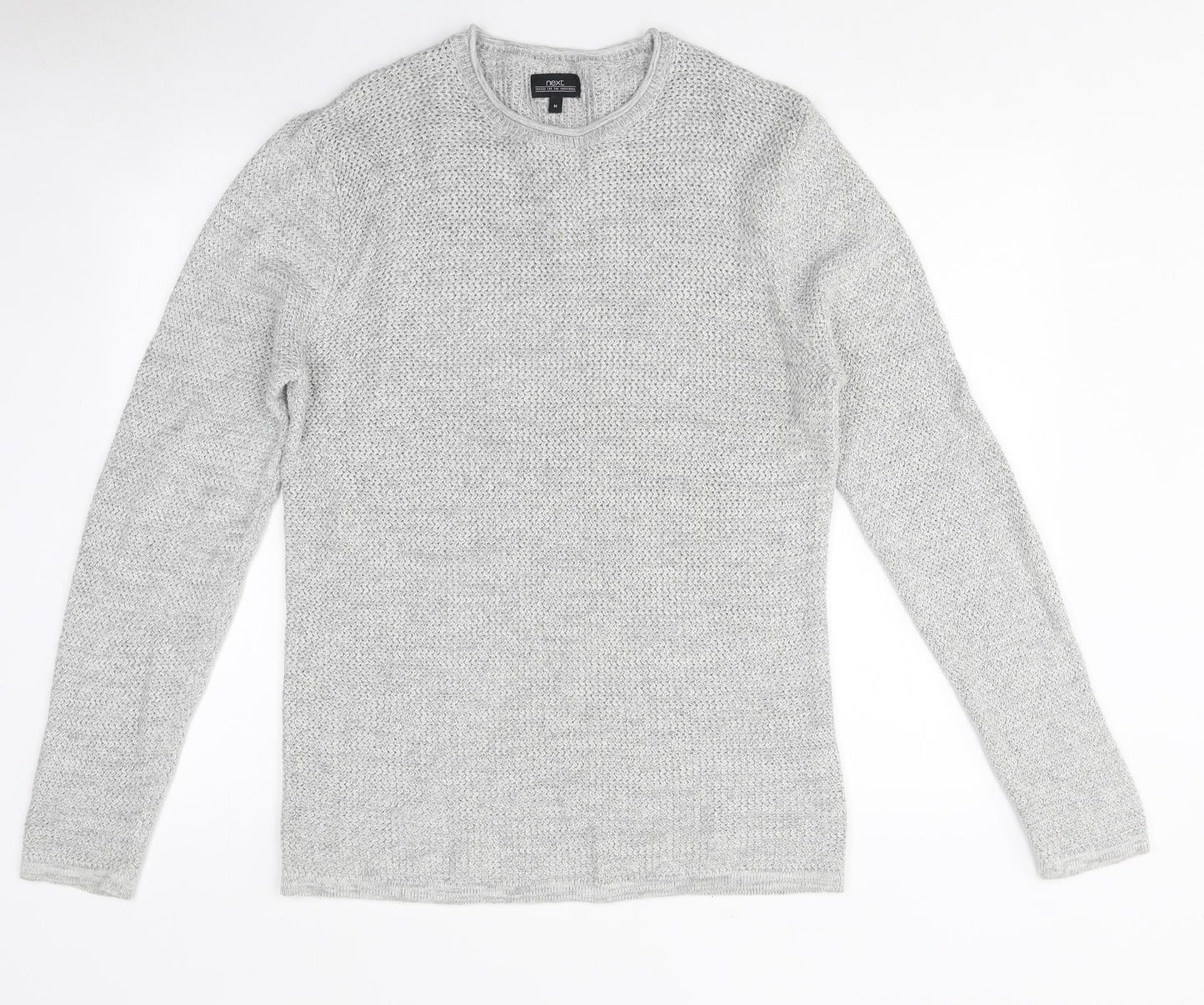 NEXT Mens Grey Round Neck Polyester Pullover Jumper Size M